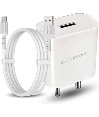 Digimate 15W Single USB Port Charger With Type-C Cable, Fast Charging Universal Compatibility (DG-ADP-1007)
