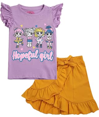 Arshia Fashions Pack of 1 Girls Cotton Blend Top With Skirt ( Dark Blue )
