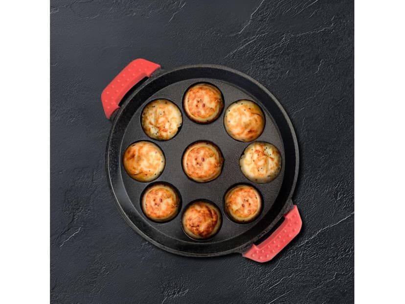 Pigeon Imperi Cast Paniyarakkal Pre-seasoned Iron Cookware Black - Set 9 Moulds