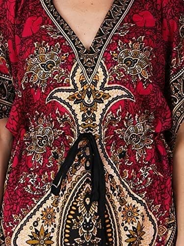 Ukal Women's Polyester Paisley Maxi Kaftan view 2