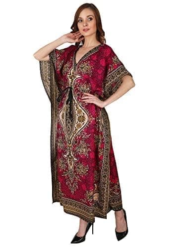 Ukal Women's Polyester Paisley Maxi Kaftan view 4