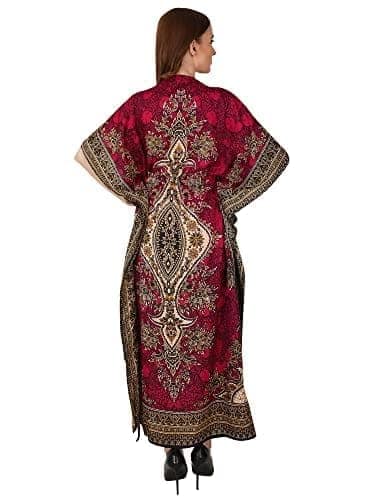 Ukal Women's Polyester Paisley Maxi Kaftan view 5