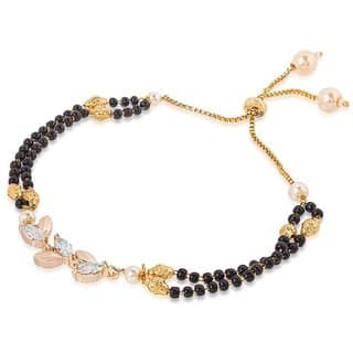 Hetprit Brass Gold Plated Hand Mangalsutra Braclet For Woman