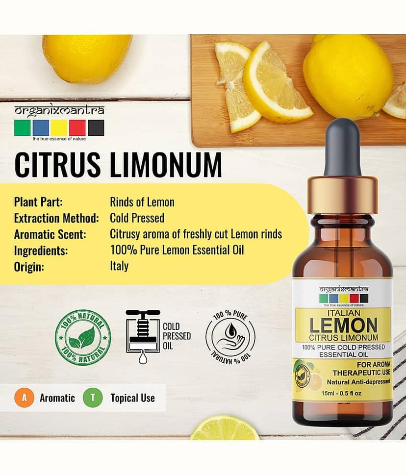 Organix Mantra - Lemon Essential Oil 15 mL ( Pack of 1 ) view 2