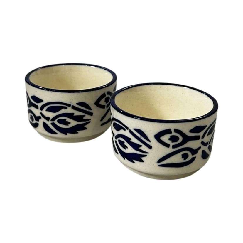 Ceramic Dining Blue Floral Ceramic 50ml Dip Bowls Set of 6 view 2