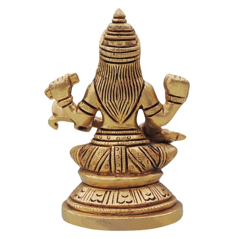 Brass Saraswati Devi God Idol - Classic Handcrafted Statue, Height : 3.5 Inch (BSMAS1461 S) view 3