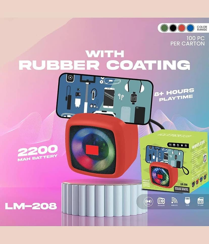 VEhop Speaker with Light 10 W Bluetooth Speaker Bluetooth v5.0 with USB,SD card Slot Playback Time 8 hrs Assorted view 2