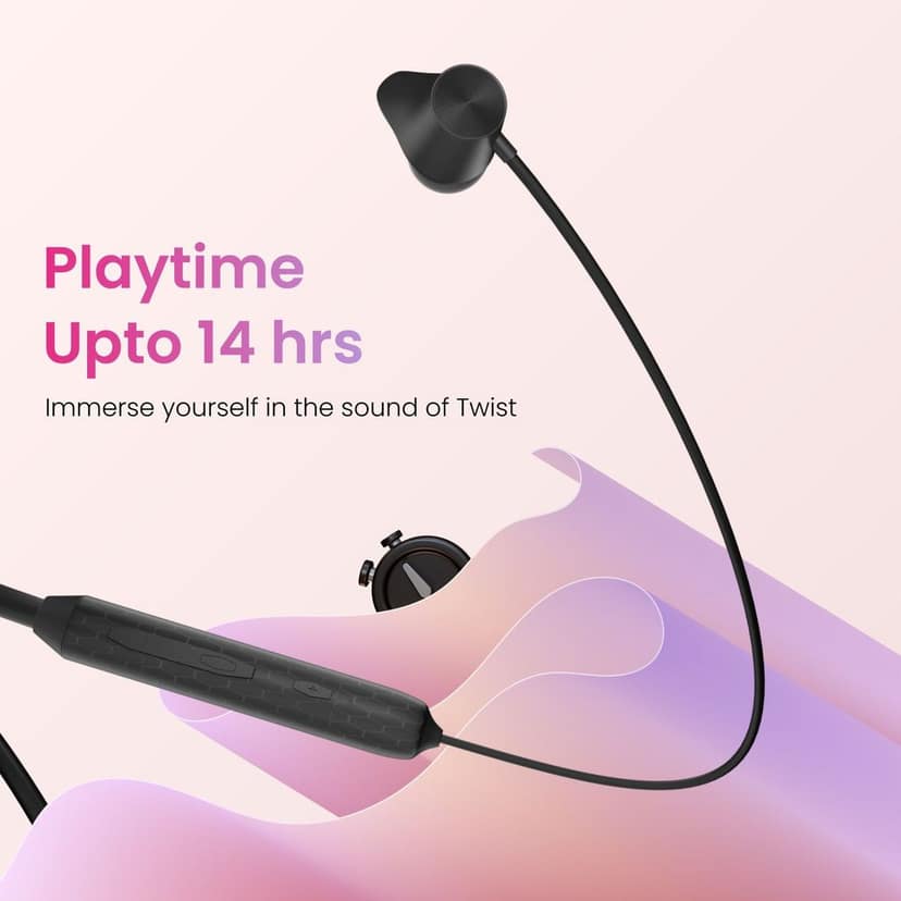 Hammer Twist In-Ear Bluetooth Neckband With Upto 14 Hours Playback view 4
