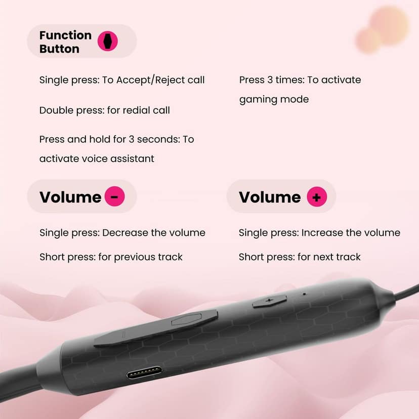 Hammer Twist In-Ear Bluetooth Neckband With Upto 14 Hours Playback view 5