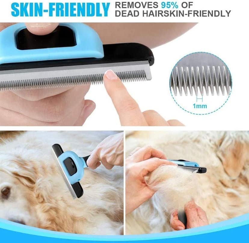 Q D Pet Grooming Brush for Shedding Deshedding Tool Mats & Tangles Removing Shedding Blade for Dog & Cat, Dog, Donkey, Cat, Rabbit, Pony, Horse, Monkey view 4