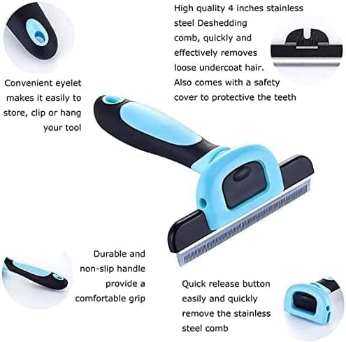 Q D Pet Grooming Brush for Shedding Deshedding Tool Mats & Tangles Removing Shedding Blade for Dog & Cat, Dog, Donkey, Cat, Rabbit, Pony, Horse, Monkey view 6