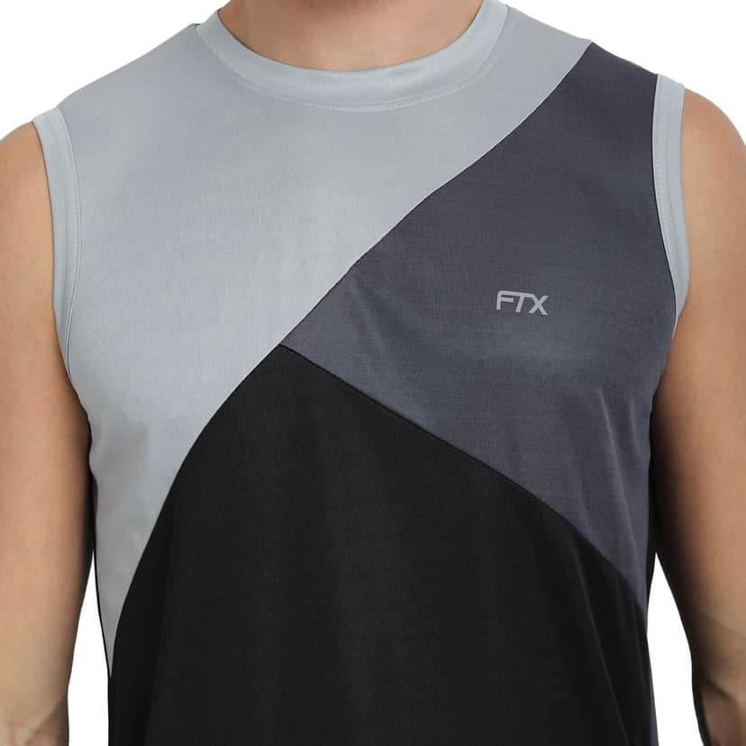 FTX Men Colorblock Round Neck Sleeveless Tshirt view 3
