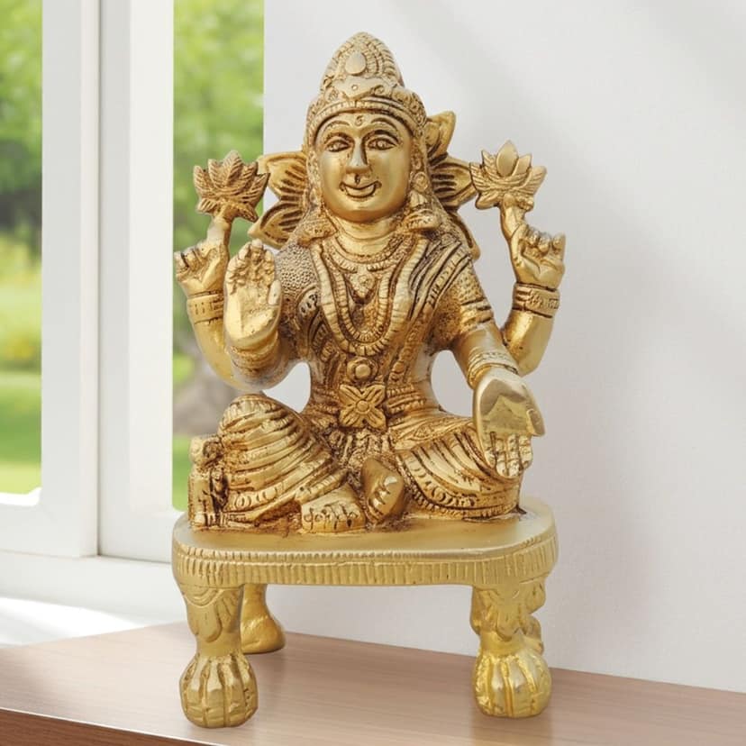 Brass Showpiece Laxmi Ji God Idol Statue (BSMAS1624 L)