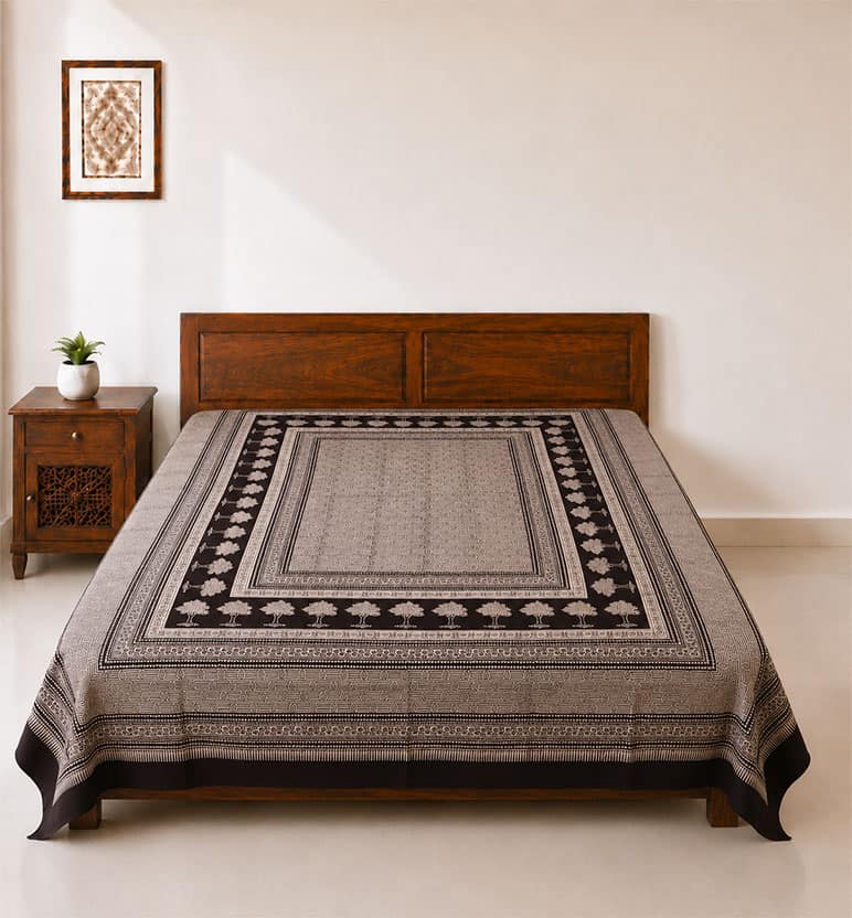 Hand Block Printed Bagh Cotton Double Bedsheet