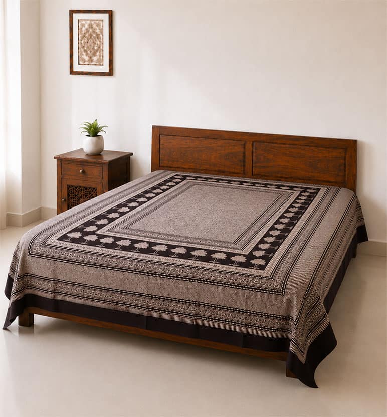 Hand Block Printed Bagh Cotton Double Bedsheet view 2