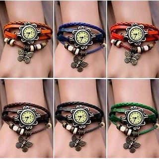 NEW Multi Leather Strap Watch Hand-knitted Leather watch women' watches (Only 1 colour piss)