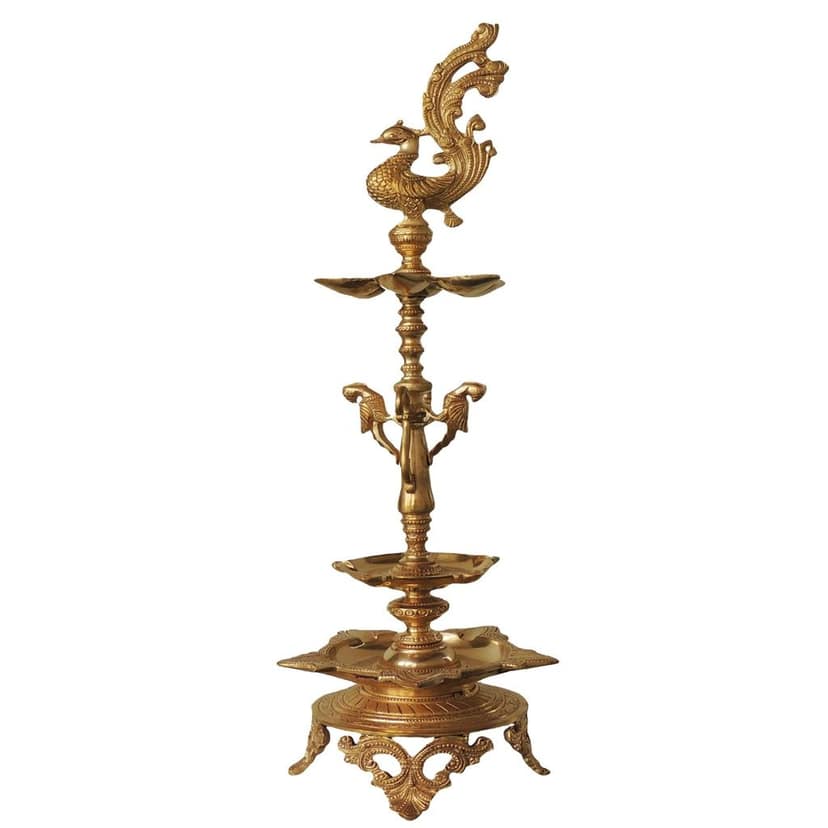 Brass Showpiece Brass Table Decor Deepak Statue (BSMAS323) view 2
