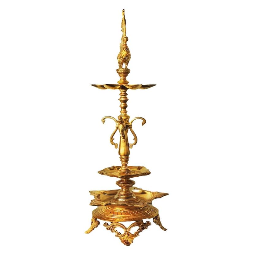 Brass Showpiece Brass Table Decor Deepak Statue (BSMAS323) view 4