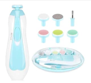 Baby Nail Trimmer New Born with Lights | Electric Nail Cutter for 0-6 Months | Gentle Nail File with Multiple Filer Heads | Adjustable Speed | New Born Baby Products Pack of 1