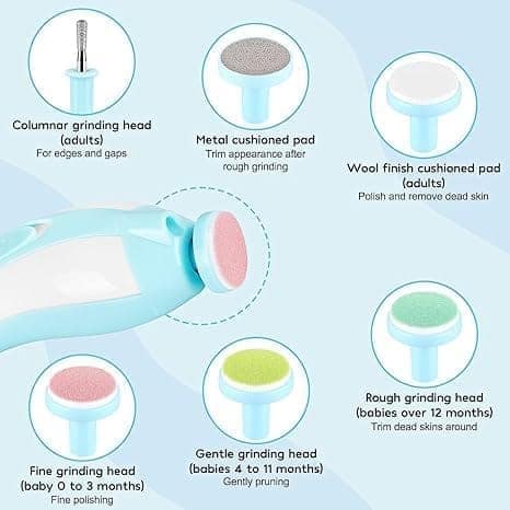 Baby Nail Trimmer New Born with Lights | Electric Nail Cutter for 0-6 Months | Gentle Nail File with Multiple Filer Heads | Adjustable Speed | New Born Baby Products Pack of 1 view 4
