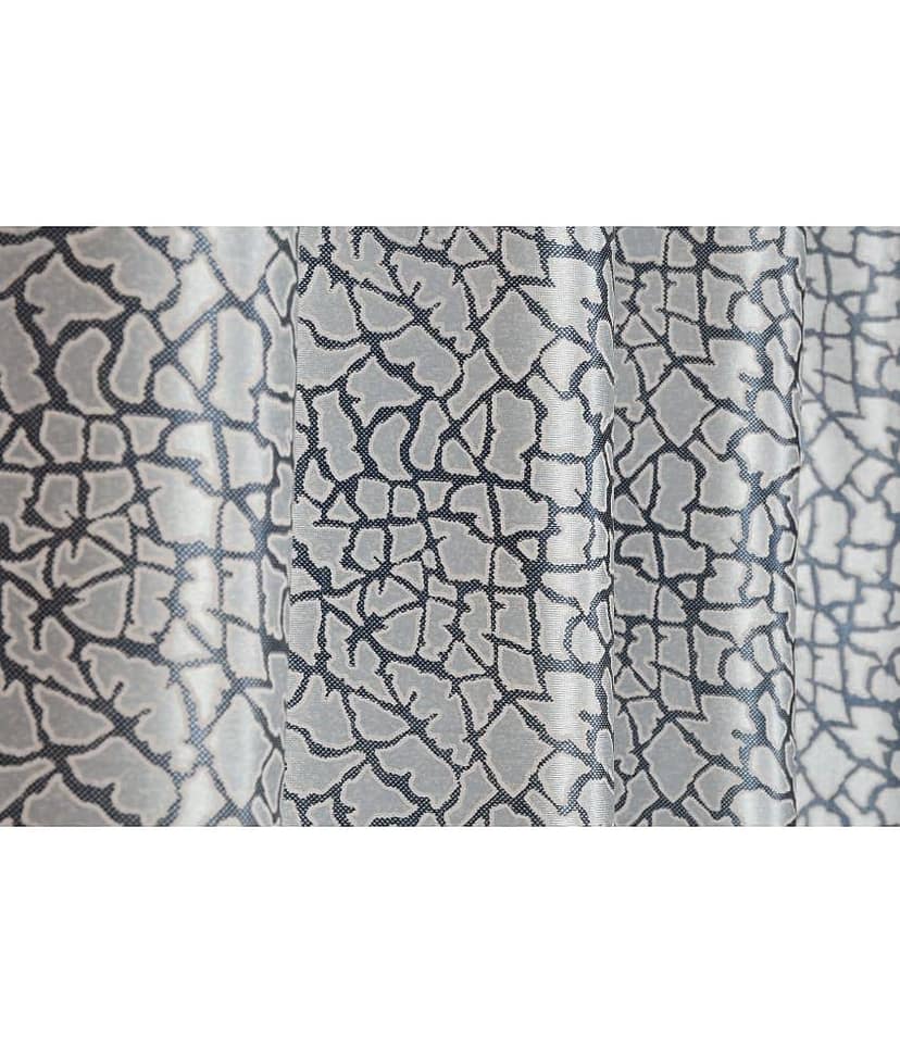 Homefab India Abstract Blackout Eyelet Long Door Curtain 9ft (Pack of 2) - Light Grey view 2