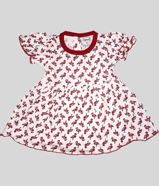 INFANT Pack of 1 Baby Girls Cotton Frock ( Red )