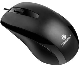 ZEBRONICS ALEX Wired Optical Mouse (USB 2.0, Black)