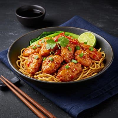 Chilli Chicken With Noodle Bowl