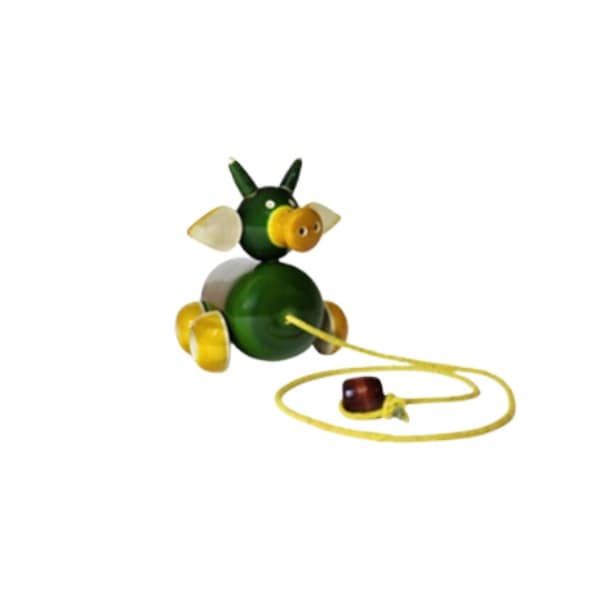 Wooden Ox Cow Car Green