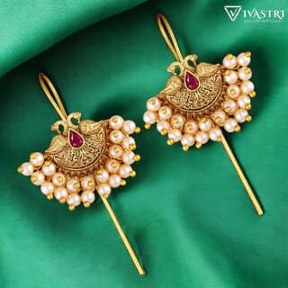 Vivastri Twinkling Bejeweled ear cuff Earring for Women and Girls[VIVA2668ERG-RED]
