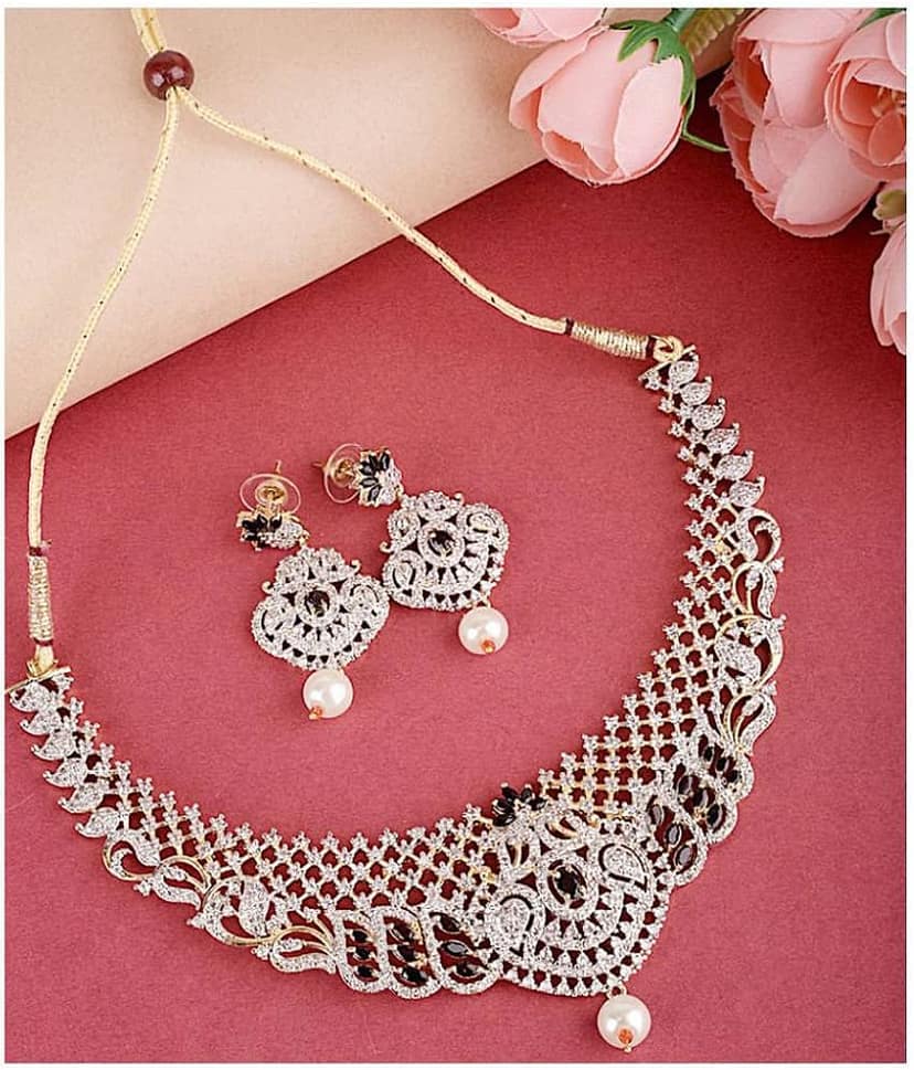 Navya Collections Alloy Black Contemporary/Fashion Necklaces Set Choker view 2