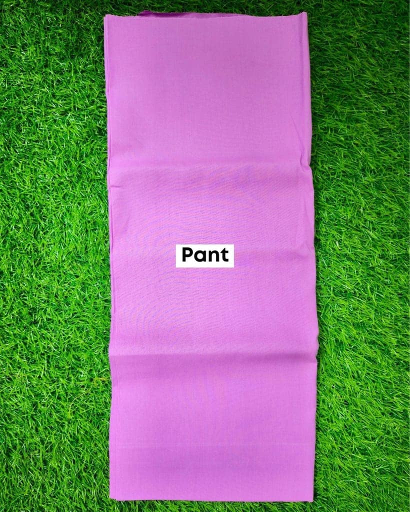 Pure Cotton Kota Doria Suit (Top+Bottom+Dupatta) Lavender Color with heavy embroidered Dupatta-9961 view 4