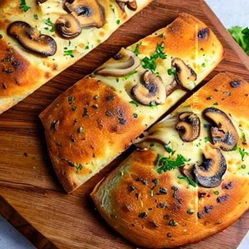 Mushroom Onion Garlic Bread