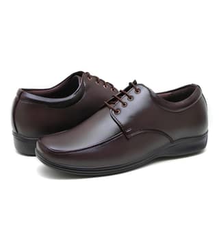 Men's Synthetic Leather Solid Lace-Up Formal Shoes (Brown)
