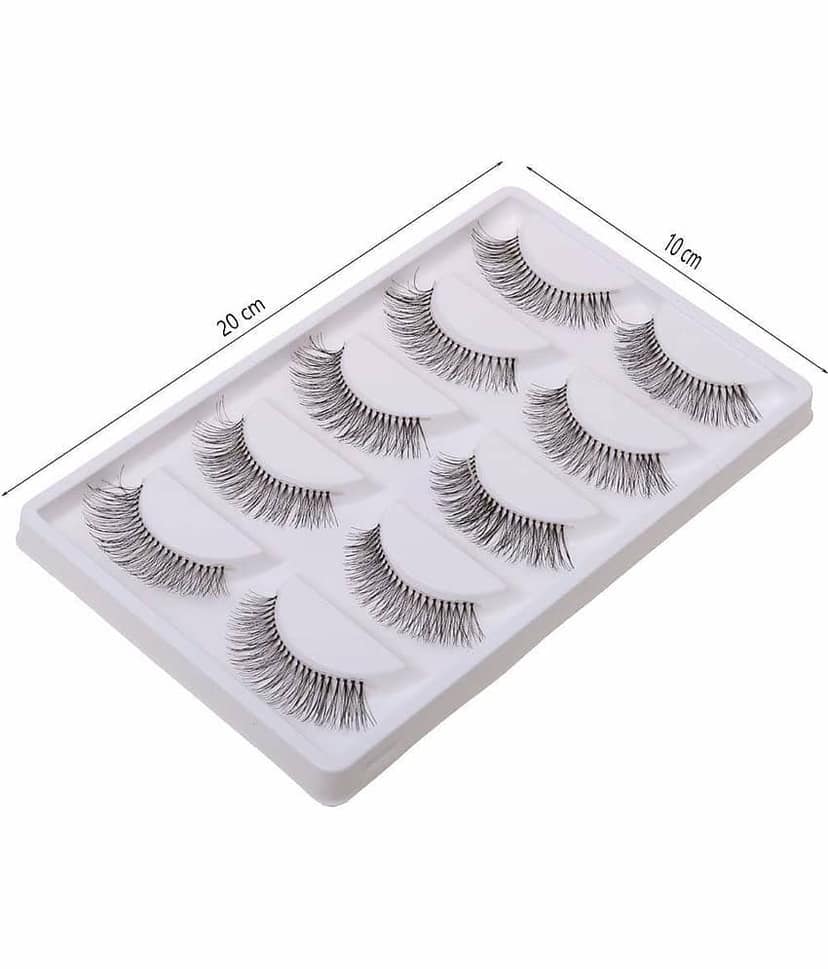 FOK Natural False Eyelashes Makeup Extension 10 no.s Pack Of 5 Pair view 2