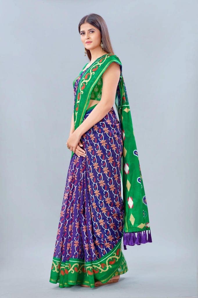 Women's Pure Cotton Floral Digital Print Multicolor Saree view 2
