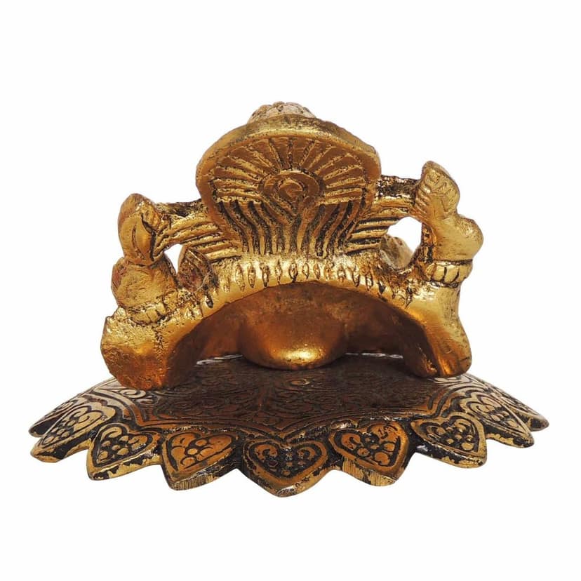 Aluminium Showpiece Ganesh With Box Statue (ASMAS326 G) view 3