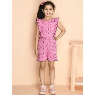 Kids Cave Printed Girls Jumpsuit view 2
