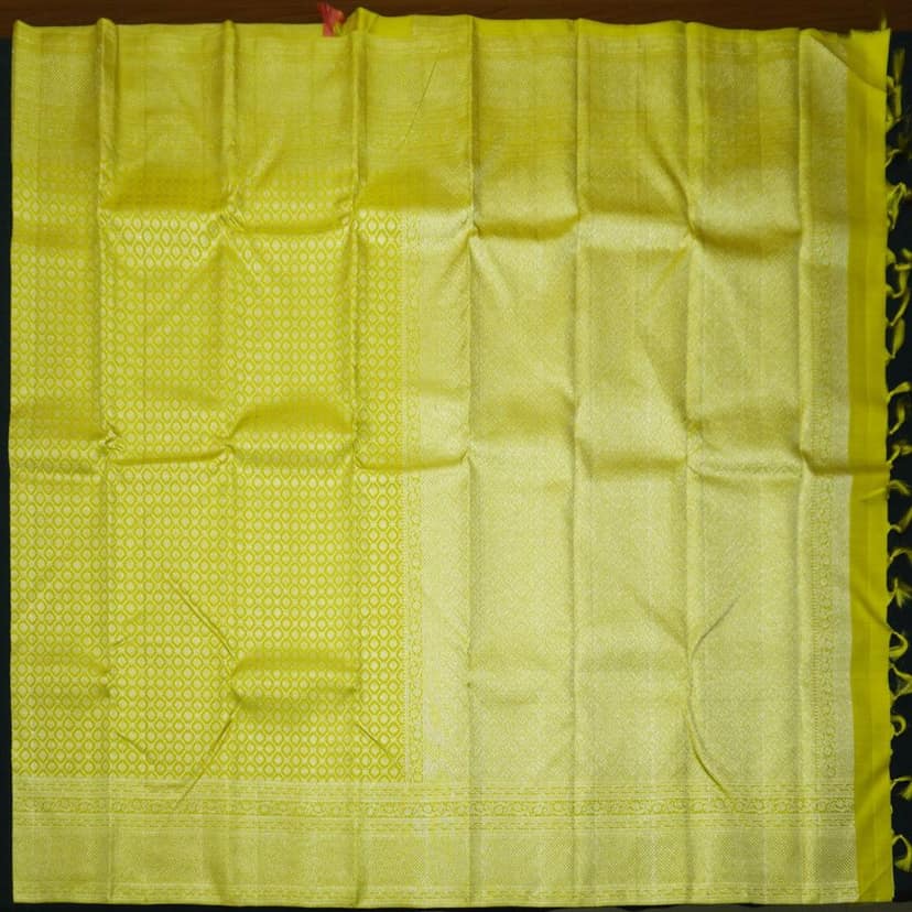 Pastel Green Color Kanchipuram Silk Saree Self Jacquard view 5