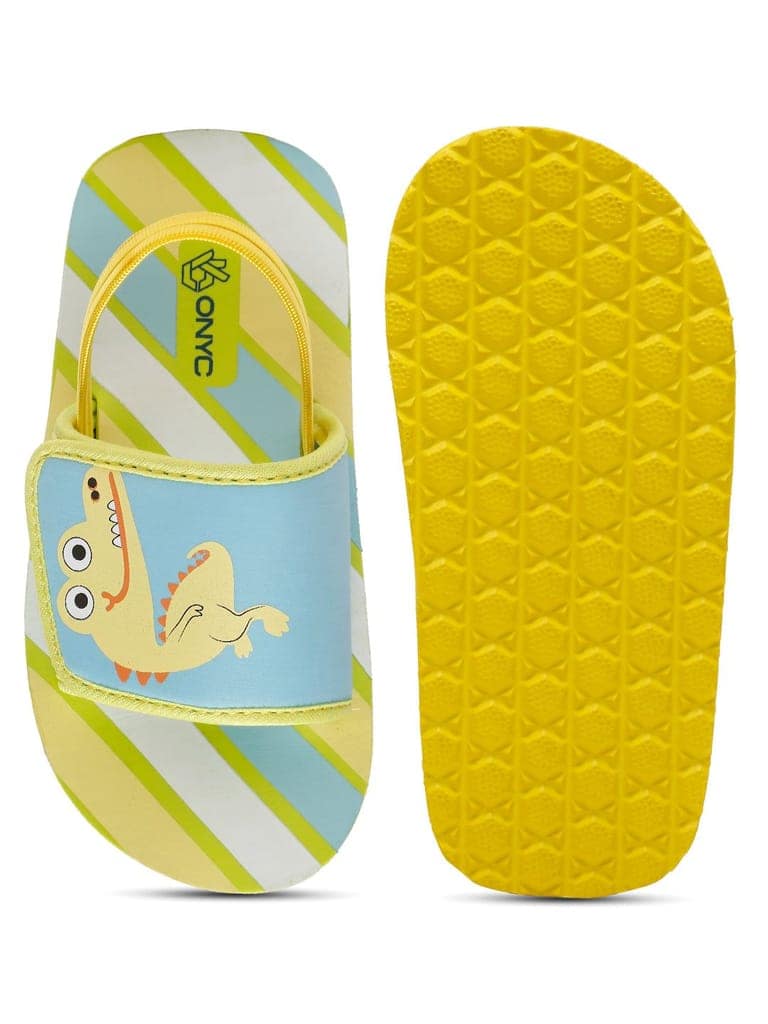 ONYC Kids Sliders | Crocodile Yellow Sliders | Unisex view 6