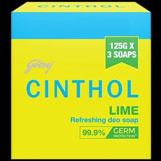 Cinthol Lime Bath Soap 125G (Pack Of 3)