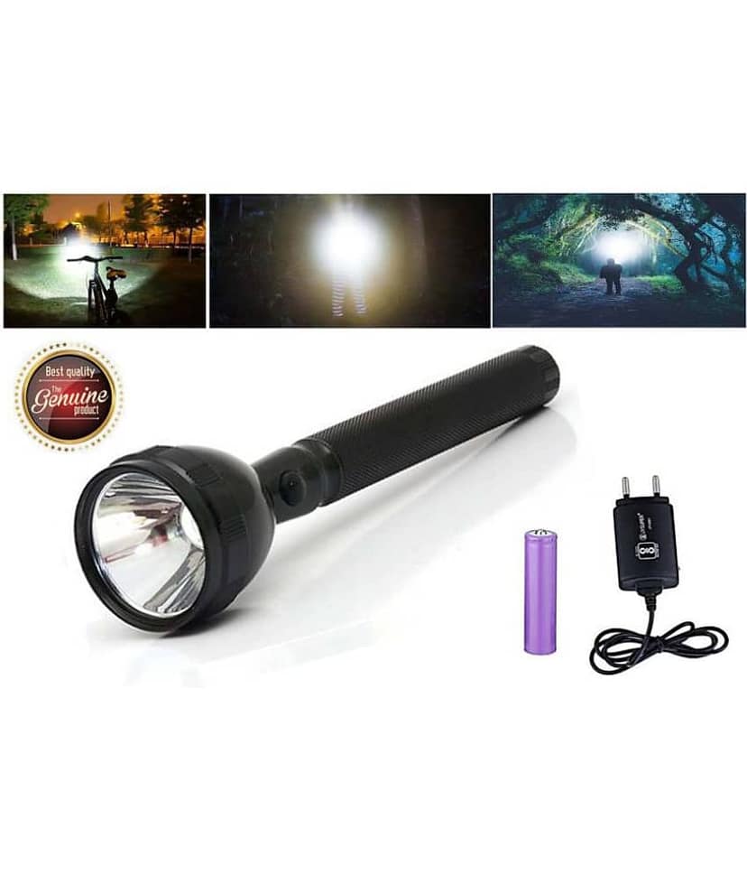 S & Co. 2W Flashlight Torch Rechargeable metal - Pack of 1