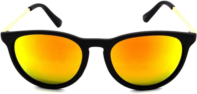 HRINKAR Unisex Round Sunglasses Golden Frame, Golden Lens (Medium) - Pack of 2 view 2