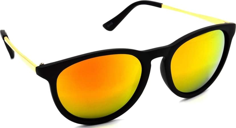 HRINKAR Unisex Round Sunglasses Golden Frame, Golden Lens (Medium) - Pack of 2 view 6