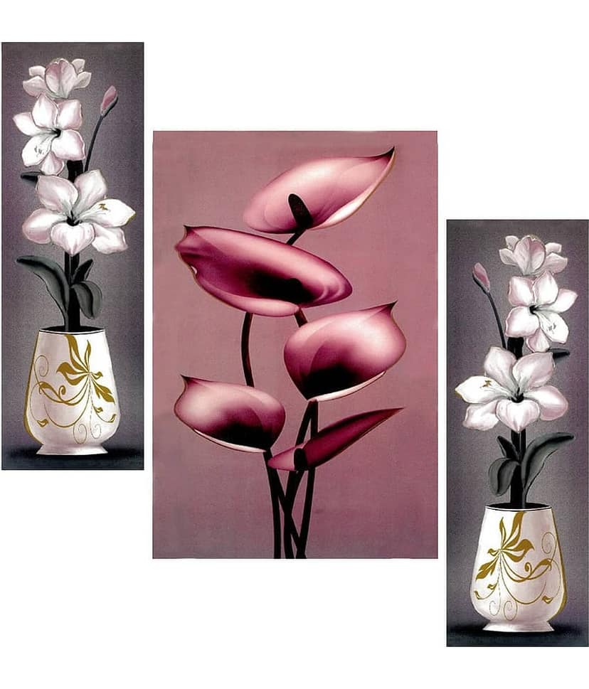 SNDArt - Flower Pots Wall Painting For Living Room Gift Items 12 x 18 inch