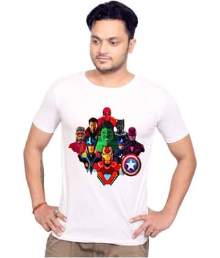 Nityanand Enterprises White Cotton Blend T-Shirt