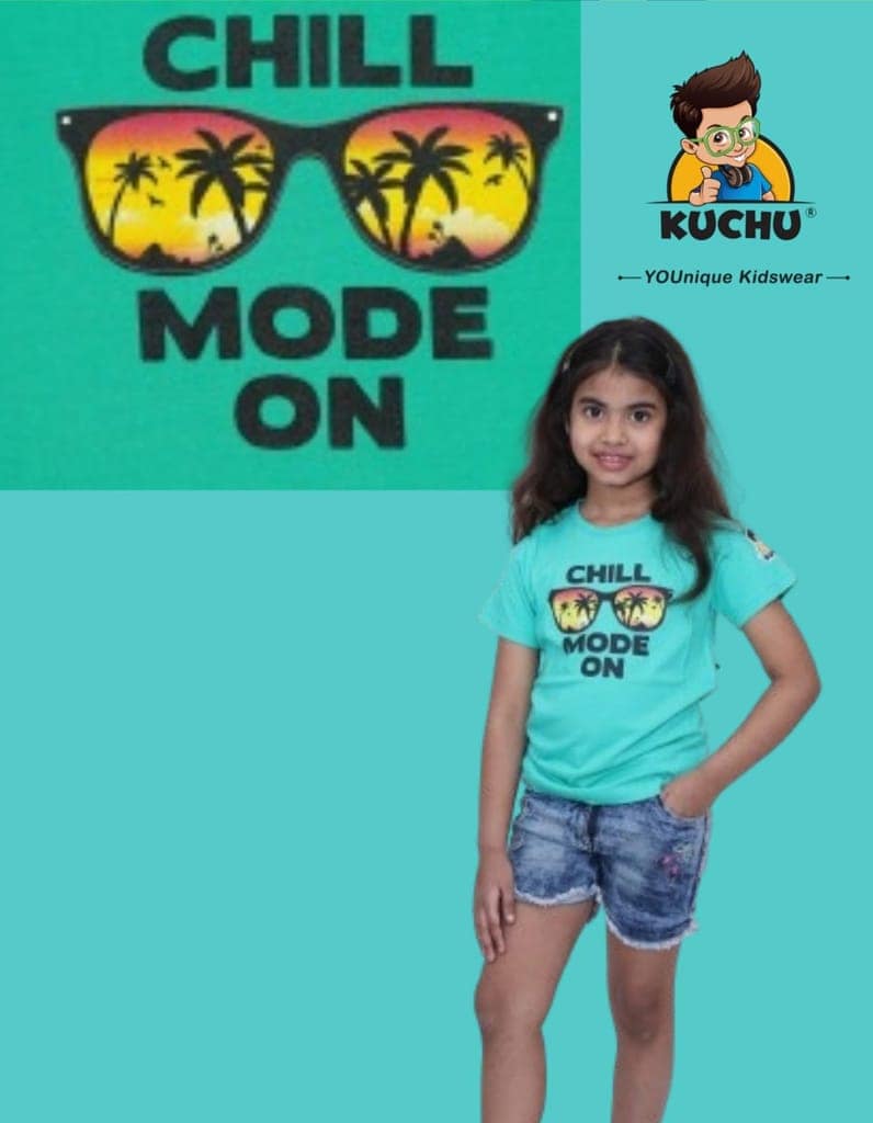 KUCHU Chill Mode On Kids Graphic Tee | 8–9 Years | Printed T-Shirt | Lightweight | Skin-Friendly | Everyday Wear view 8