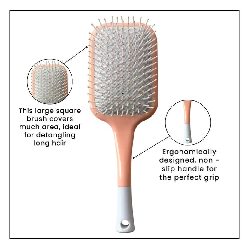 Hair Brush with Strong & Flexible Nylon Bristles having Anti-static Ball Tips, For Grooming, Straightening, Smoothing view 4