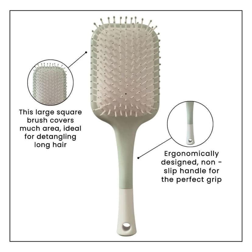 Hair Brush with Strong & Flexible Nylon Bristles having Anti-static Ball Tips, For Grooming, Straightening, Smoothing view 7