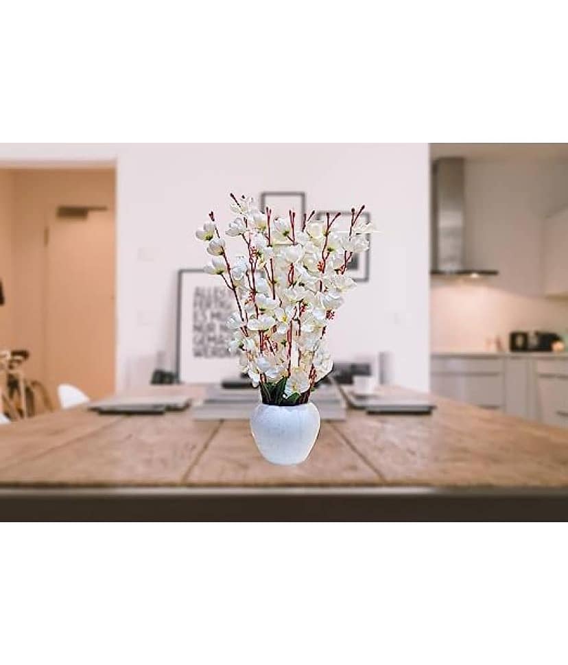 REAL PBR - White Cherry Blossom Artificial Flower ( Pack of 1 ) view 2